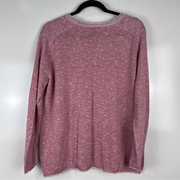 Eileen Fisher Knit Slub Top Organic Linen Cotton Pink Sweater Casual Size Small - Picture 3 of 9